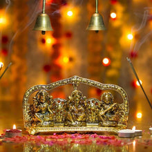 Load image into Gallery viewer, Auspicious Antique Gold Saraswati Laxmi Ganesh Murti