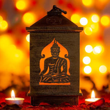 Load image into Gallery viewer, Handcrafted Antique Wooden Buddha Lantern
