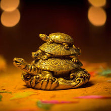 Load image into Gallery viewer, Vastu Feng Shui Three Tiered Clay Tortoise for Longevity and Good Luck
