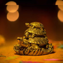 Load image into Gallery viewer, Vastu Feng Shui Three Tiered Clay Tortoise for Longevity and Good Luck