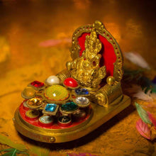 Load image into Gallery viewer, Shri Dhan Varsha Brass Kuber Yantra Chowki