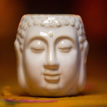 Load image into Gallery viewer, Decorative Meditating Buddha Aroma Diffuser Tealight Holder White