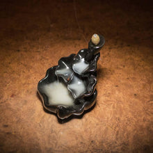Load image into Gallery viewer, Glossy Black Backflow Smoke Waterfall Dhoop Burner