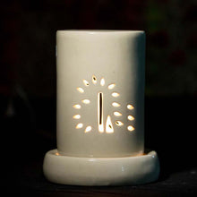 Load image into Gallery viewer, Elegant Off-White Handmade Ceramic Cylindrical Aroma Diffuser