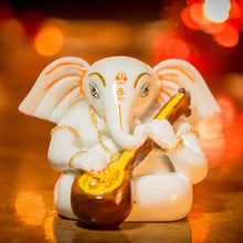 Load image into Gallery viewer, Beautiful Handcrafted Marble Ganesha Idol with Sitar