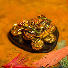 Load image into Gallery viewer, Feng Shui Three Legged Golden Frog for Money and Good Luck