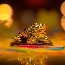 Load image into Gallery viewer, Feng Shui Three Legged Golden Frog for Money and Good Luck
