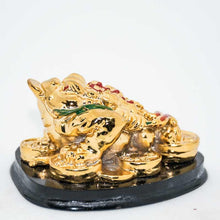 Load image into Gallery viewer, Feng Shui Three Legged Golden Frog for Money and Good Luck