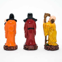 Load image into Gallery viewer, Colourful Feng Shui Fuk Luk Sau Clay Statue