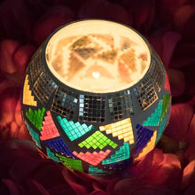 Load image into Gallery viewer, Reflective Mosaic Glass Tlight Candle Holder with Digital Pattern