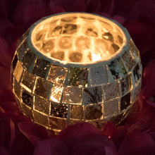 Load image into Gallery viewer, Elegant Glass Candle Tea-light Holder with Abstract Art