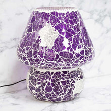 Load image into Gallery viewer, Pretty Purple Mosaic Crackled Table Lamp