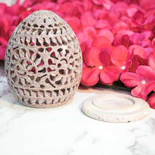 Load image into Gallery viewer, Leafy Mural Lattice Work Candle T-light Holder in Oval Shape