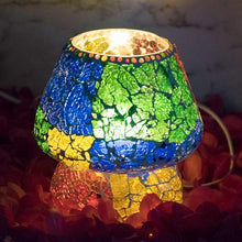 Load image into Gallery viewer, Multi-Hued Crackled Glass Table Lamp