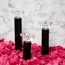 Load image into Gallery viewer, Handcrafted Black White Glass Designer Pillar Candle Holder