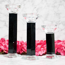 Load image into Gallery viewer, Handcrafted Black White Glass Designer Pillar Candle Holder