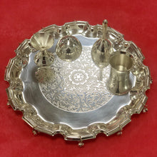Load image into Gallery viewer, Silver Finished Pooja Thali Set