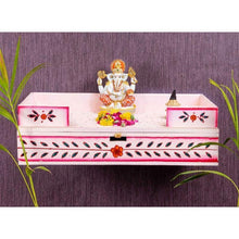 Load image into Gallery viewer, Pink Wooden Pooja Mandir Shelf/Chowki