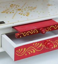 Load image into Gallery viewer, White & Red Sheesham Wood Pooja Mandir
