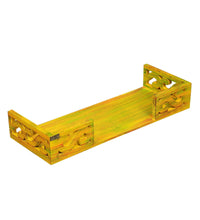 Load image into Gallery viewer, Yellow Wooden Pooja Mandir Shelf