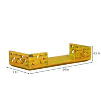 Load image into Gallery viewer, Yellow Wooden Pooja Mandir Shelf