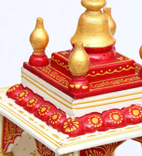 Load image into Gallery viewer, Small White & Red Sheesham Wood Puja Mandir