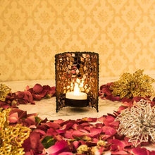 Load image into Gallery viewer, Bedazzling Mirror-Studded Reflective Black Tealight/Candle Holder