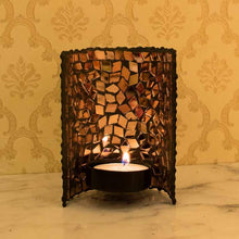 Load image into Gallery viewer, Bedazzling Mirror-Studded Reflective Black Tealight/Candle Holder