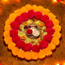 Load image into Gallery viewer, Pom Pom Decorative Tilak Akshat Pooja Thali
