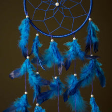 Load image into Gallery viewer, Handmade Blue Feathers Dreamcatcher
