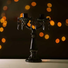 Load image into Gallery viewer, Black Glass Candle Stand
