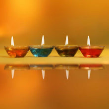 Load image into Gallery viewer, Glass Decorative Gel Diya (Set of 4)
