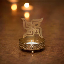 Load image into Gallery viewer, Auspicious Swastika Shadow Tealight/Candle Holder
