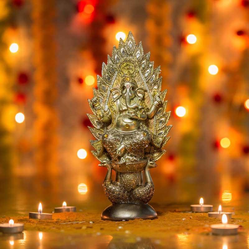 Decorative Shimmering Gold Ganesh Showpiece