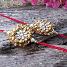 Load image into Gallery viewer, Gorgeous Handcrafted Gota Patti Rakhi (Set of 2)
