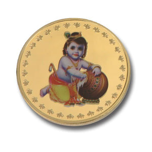 24K Gold Foil Bal Gopal Coin