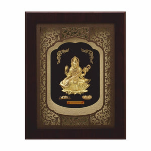 24K Gold Foil Big Saraswati Maa Elite Frame