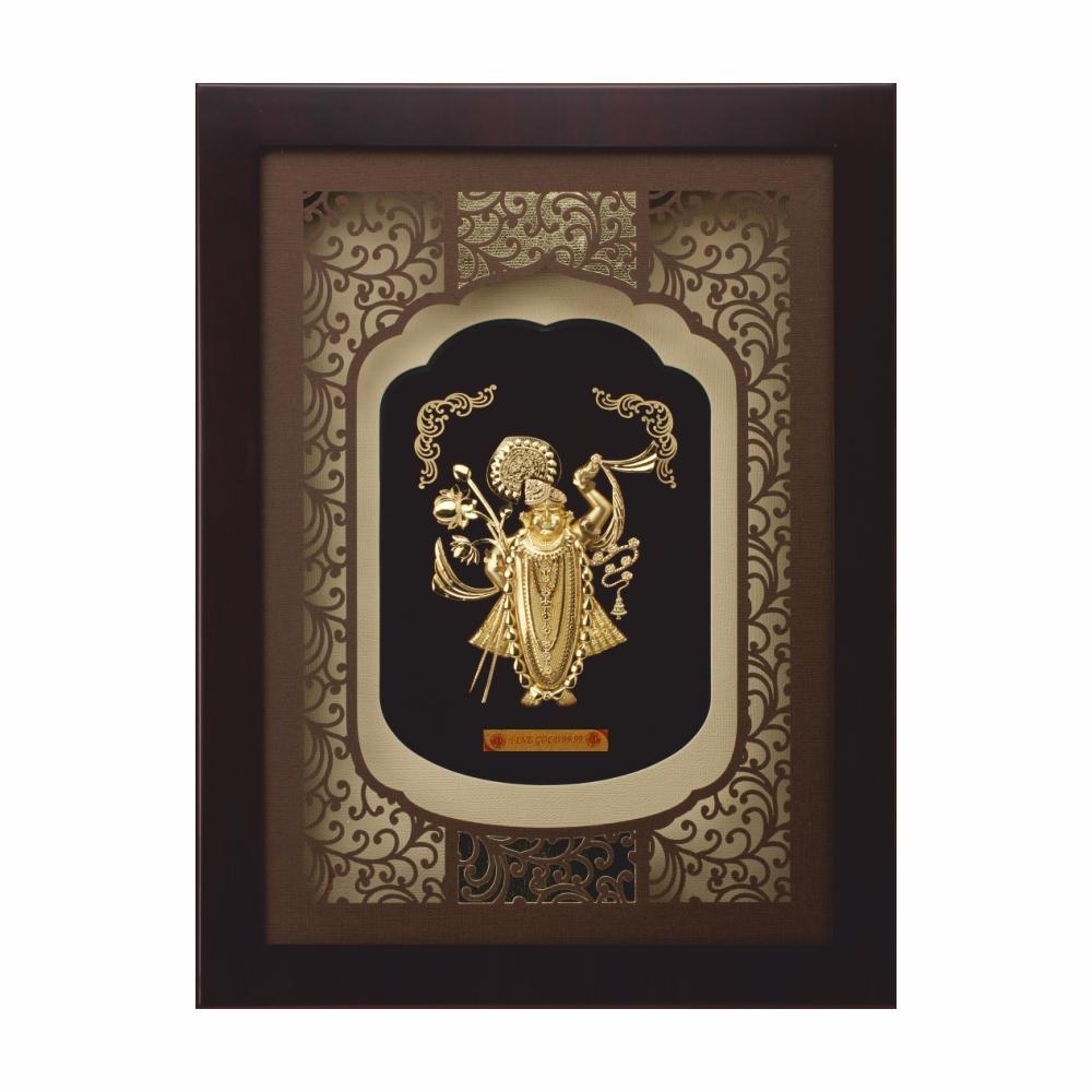 24K Gold Foil Big Shreenathji Elite Frame