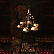 Load image into Gallery viewer, Eye-catching Golden Six Candle Tlight Holder
