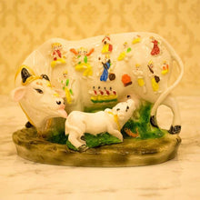 Load image into Gallery viewer, Heavenly White Polyresin Kamdhenu Cow with Calf
