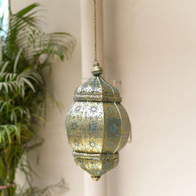 Load image into Gallery viewer, Antique Moroccan Hanging Lantern with Intricate Design
