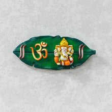 Load image into Gallery viewer, Banana Leaf Lord Ganesha Wooden Door Wall Hanging
