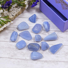 Load image into Gallery viewer, Blue Lace Agate Crystal Healing Tumble Stone Set
