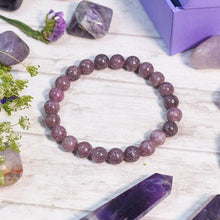 Load image into Gallery viewer, Lepidolite Crystal Healing Bracelet⎮Stress, Anxiety &amp; Self-Esteem
