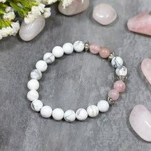 Load image into Gallery viewer, Rose &amp; Howlite Bracelet⎮Stone for Love, Peace &amp; Relationship
