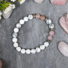 Load image into Gallery viewer, Rose &amp; Howlite Bracelet⎮Stone for Love, Peace &amp; Relationship
