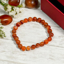 Load image into Gallery viewer, Carnelian Crystal Healing Bracelet for Stability
