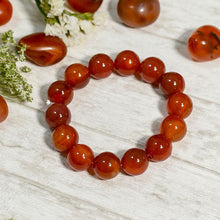 Load image into Gallery viewer, Stability- Carnelian Gemstone 14 Bead Band/Bracelet
