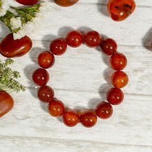Load image into Gallery viewer, Stability- Carnelian Gemstone 14 Bead Band/Bracelet
