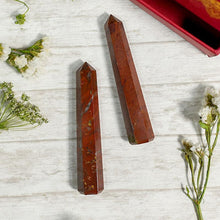 Load image into Gallery viewer, Red Jasper Crystal Healing Tower/Pencil (Set of 2)⎮Stability &amp; Power
